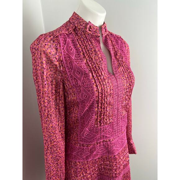 Derek Lam 10 Crosby Metallic and Lace Mini Shift Dress 0 - Picture 2 of 8